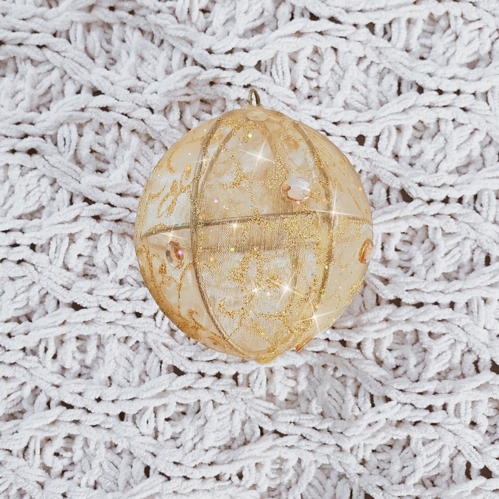 Vintage 80's Fabergé Romanov Style Gold Decorative Fabric Ornament